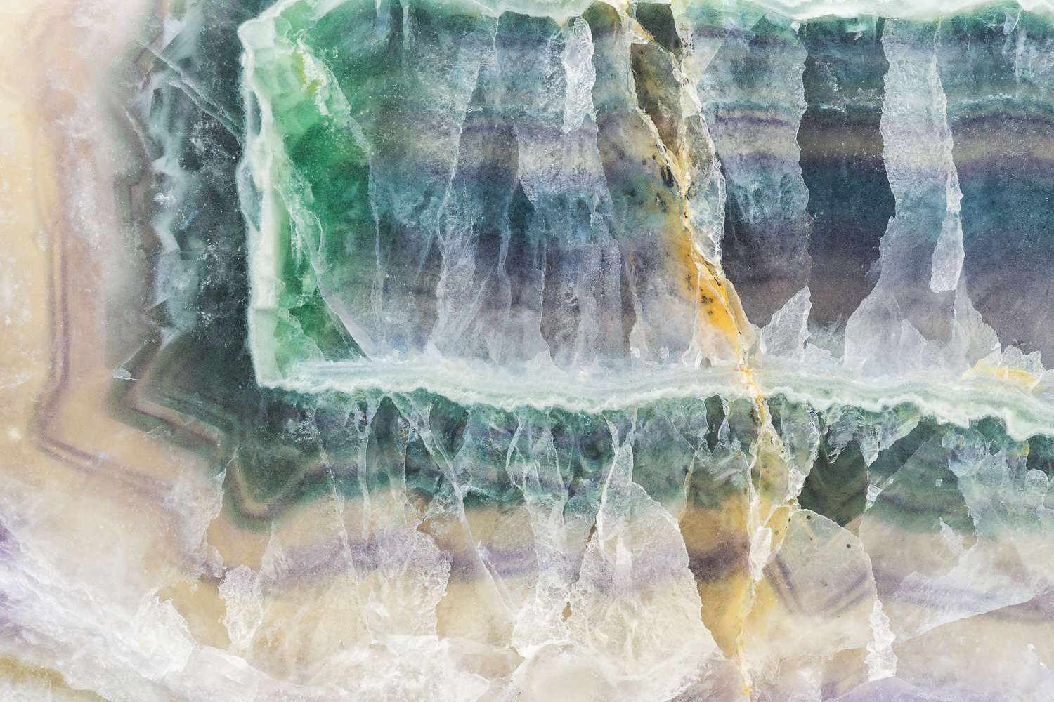 Macro photograph of a slab of fluorite (calcium fluoride) from the Jiangxi Province in China Image #2510